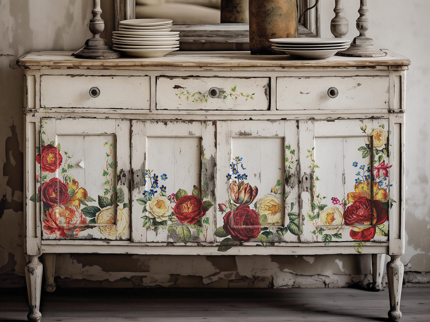 IOD TRANSFER COLLAGE DE FLEURS