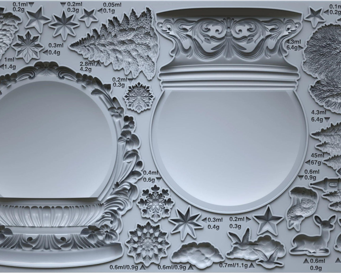 Iron Orchid Designs Beautiful Silicone Snow Globe Mould