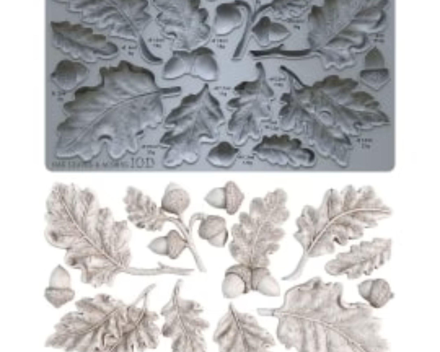 Iron Orchid Designs Mould Oak Leaves & Acorns Silicone Food Safe Mould