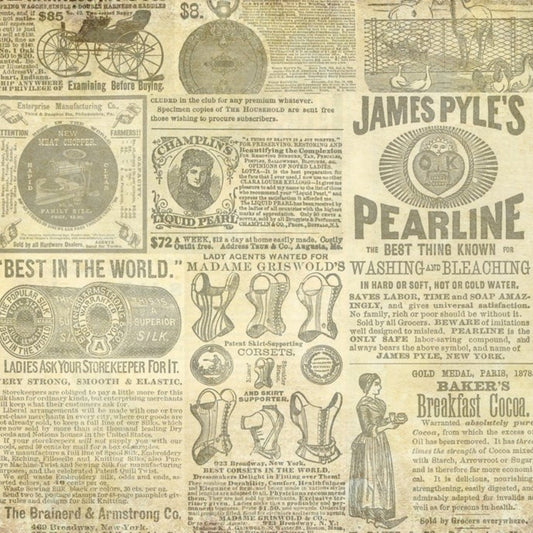 Roycycled Vintage Ads Decoupage Paper • Industrial • Vintage • Rustic • Grunge •DIY •Home Decor • Junk Journal • Scrapbooking •Tissue Paper