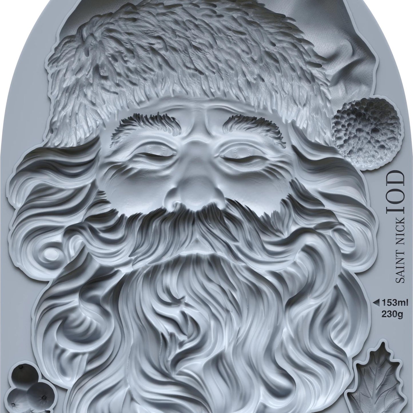 Iron Orchid Design Silicone Mold Saint Nick, IOD Mould 5"7" for resin, clay, chocolate