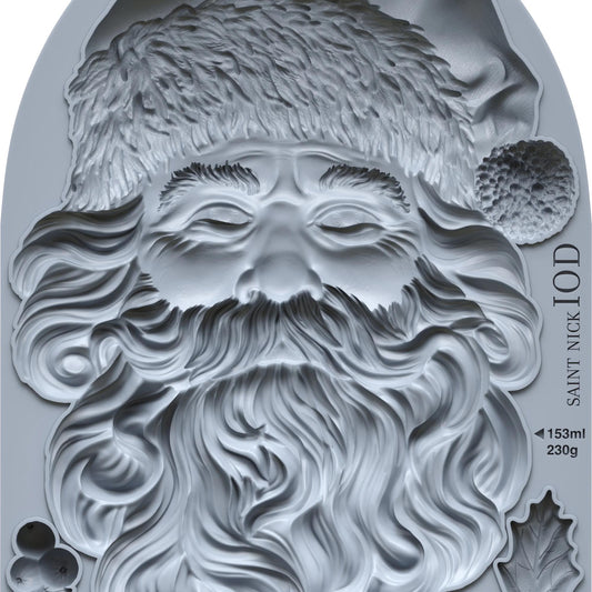 Iron Orchid Design Silicone Mold Saint Nick, IOD Mould 5"7" for resin, clay, chocolate