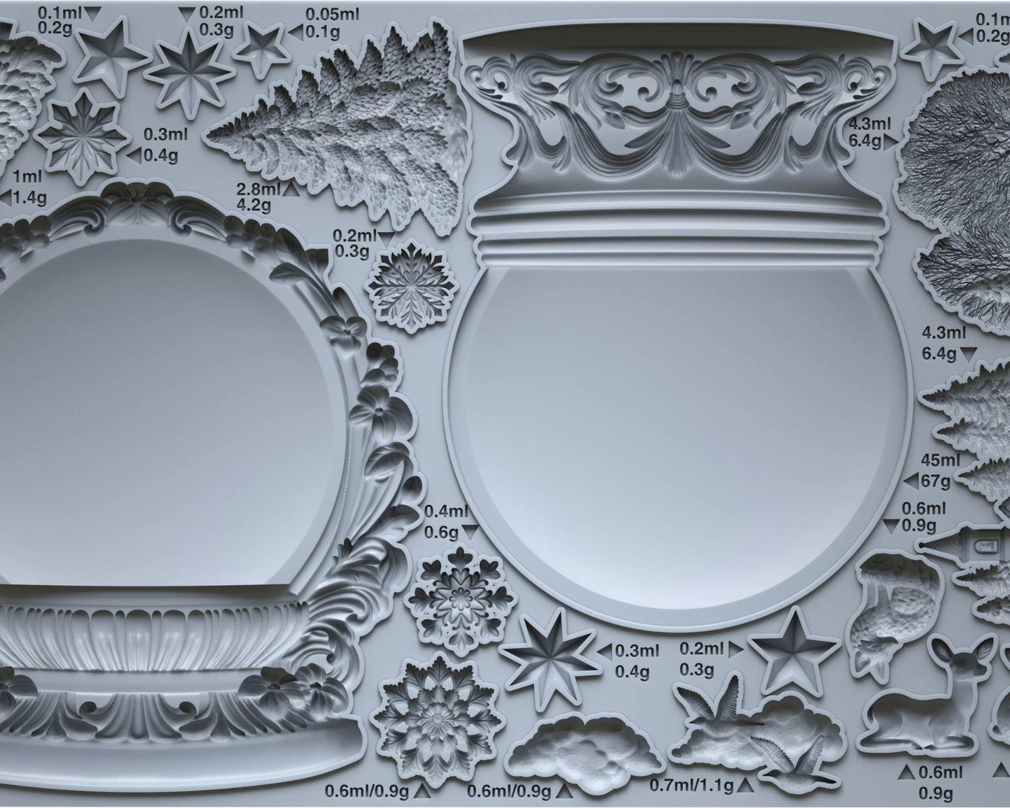 Iron Orchid Designs Beautiful Silicone Snow Globe Mould